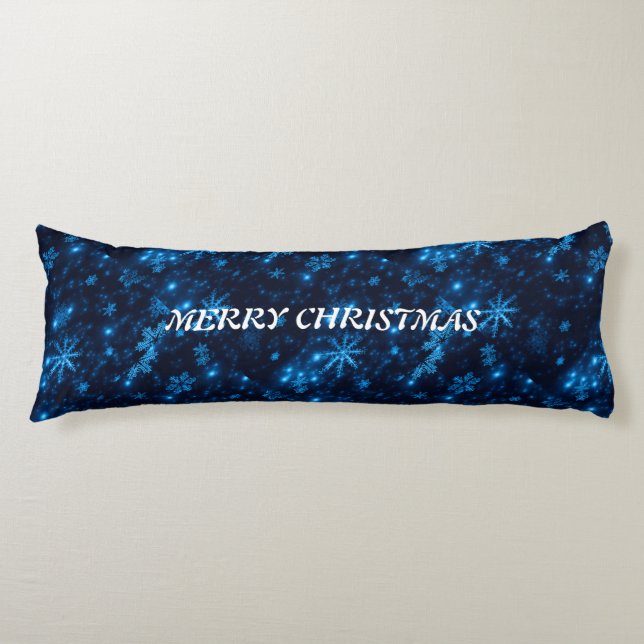Cojín Deep Blue with Bright Snowflakes Body Pillow (Anverso)