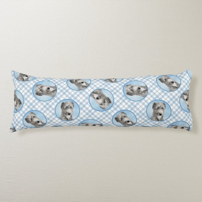 Cojín Deerhound escocés Pintando Arte Gris Original Perr (Anverso)