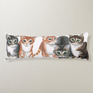 cojín del cuerpo de gatos y gatitos reversibles