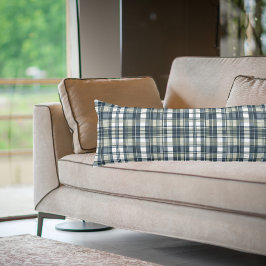 Cojín Denim Blue Sage Green Patrón blanco