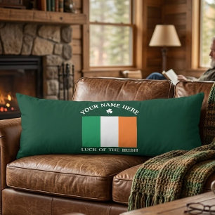 Cojín Día de San Patricio Bandera de Irlanda Nombre Pers