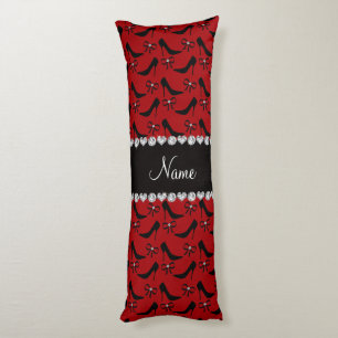 Cojín Diamante negro rojo conocido de encargo del arco
