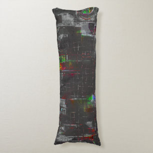 Cojín Dibujo abstracto colorido en noche oscura bajo yut