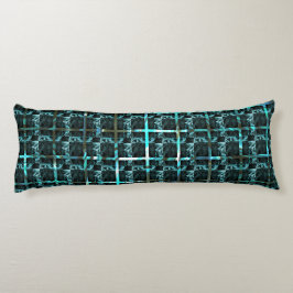 Cojín ¿Diferentes ajedrez, cuadrados o imagen cian bajo
