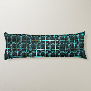 Cojín ¿Diferentes ajedrez, cuadrados o imagen cian bajo 