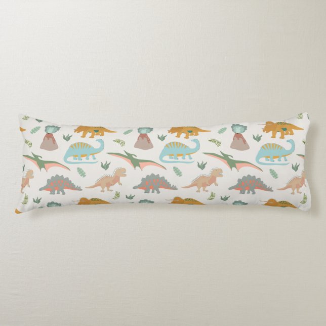 Cojín Dinosaurios Niños Dibujados a Mano Boho Dormitorio (Anverso)