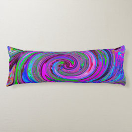 Cojín Diseño abstracto de color Magenta Swirl Retro