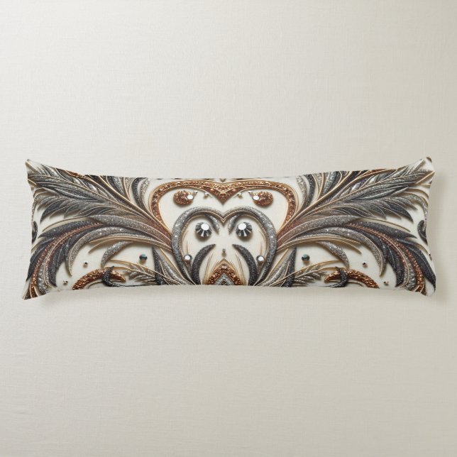 Cojín Diseño barroco glamuroso con piedras de Purpurina  (Anverso)