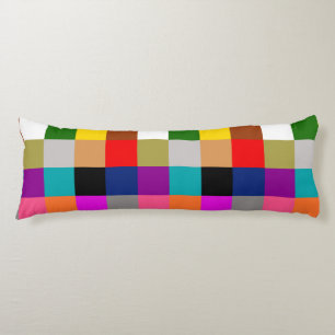 Cojín Diseño de bloques de colores negrita multicolores