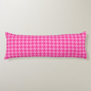 Cojín Diseño de cuadro de cuadros rosa caliente