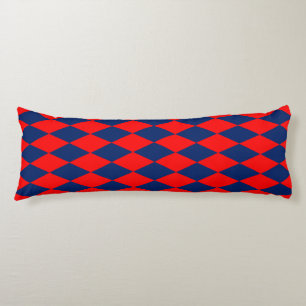 Cojín Diseño de cuadros de Arlequín rojo y azul