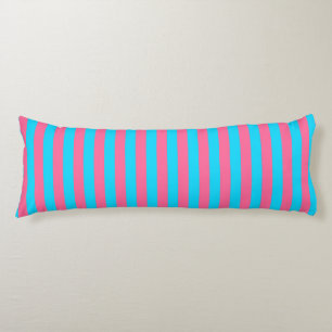 Cojín Diseño de franjas rosa y azul