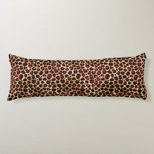 Cojín Diseño de la serie Burgundy y Gold Leopard 2