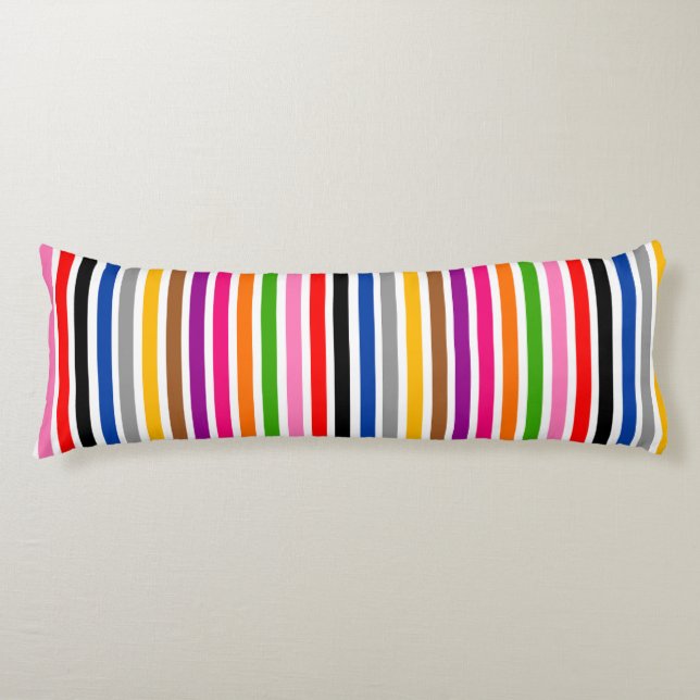 Cojín Diseño de líneas de franjas multicolor blancas (Anverso)