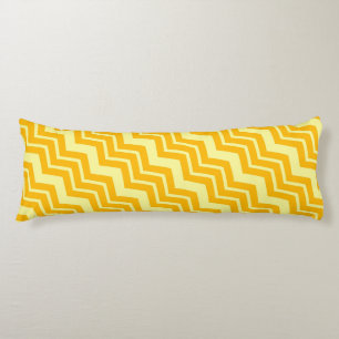 Cojín Diseño de patrón de cherón zigzag amarillo
