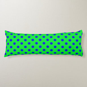 Cojín Diseño de patrón de lunares azules sobre verde