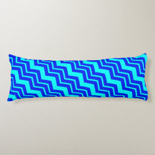 Cojín Diseño de patrón de zag azul Zig Chevron