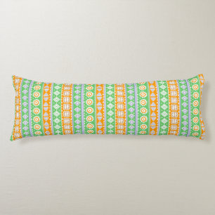 Cojín Diseño de patrones étnicos naranja verde lindo