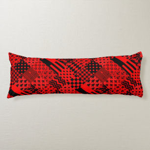 Cojín Diseño de patrones mixtos rojos negros