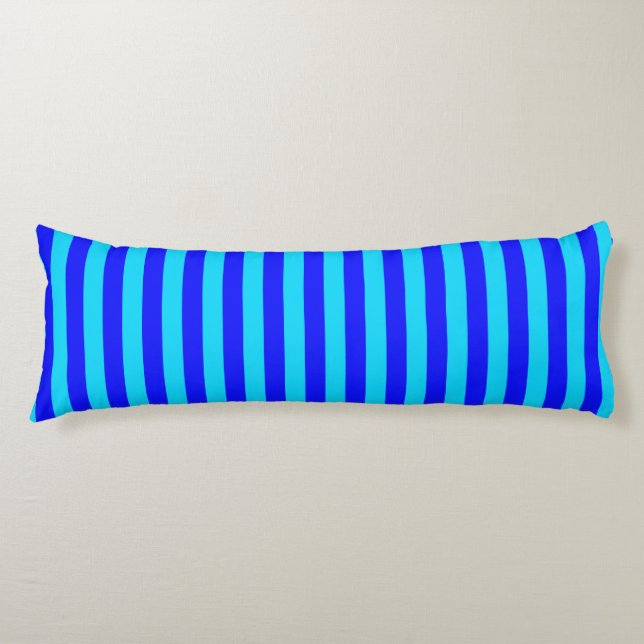 Cojín Diseño de rayas azules cyan (Anverso)