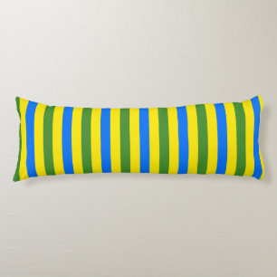 Cojín Diseño de rayas azules verdes y amarillas
