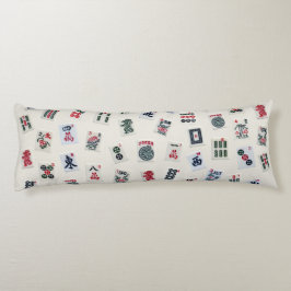 Cojín Diseño de símbolos de baldosas MahJongg en placa 