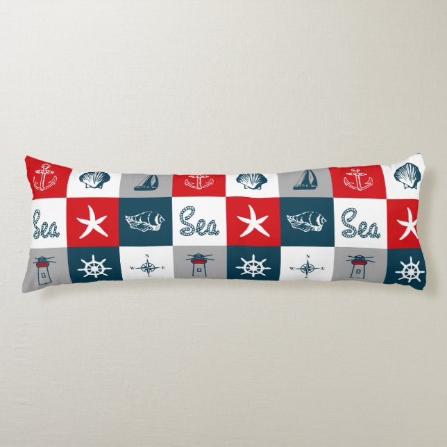 Cojín Diseño de temática náutica (Anverso)