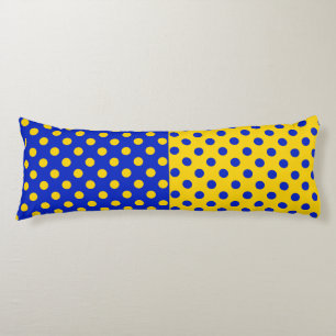 Cojín Diseño del patrón de puntos de polka amarillo medi