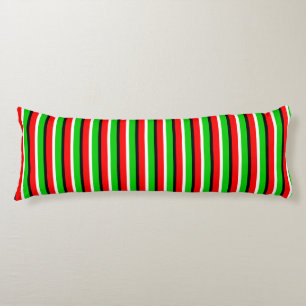 Cojín Diseño del patrón de rayas verdes rojas