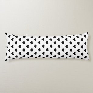 Cojín Diseño del patrón del corazón de amor negro blanco