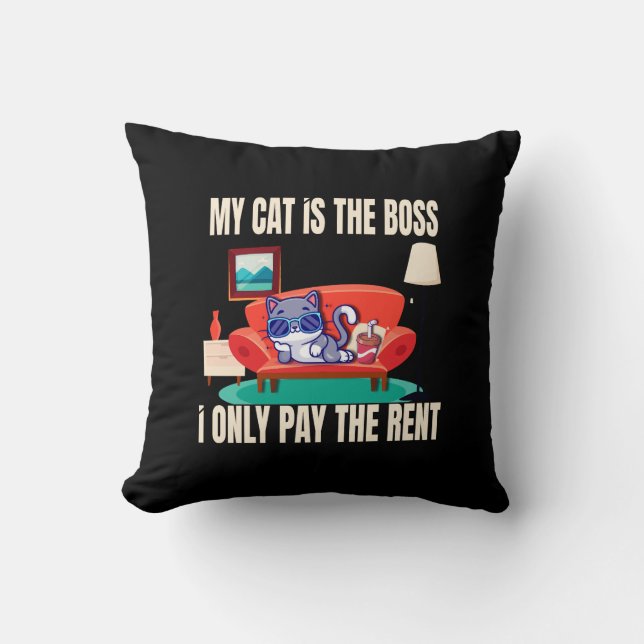 Cojín Diseño Divertido para Amantes de los Gatos. (Anverso)