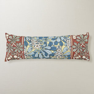 Cojín Diseño Floral de Castaño Antiguo Art Nouveau
