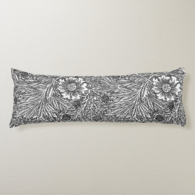 Cojín Diseño floral intrincado en blanco y negro (Anverso)