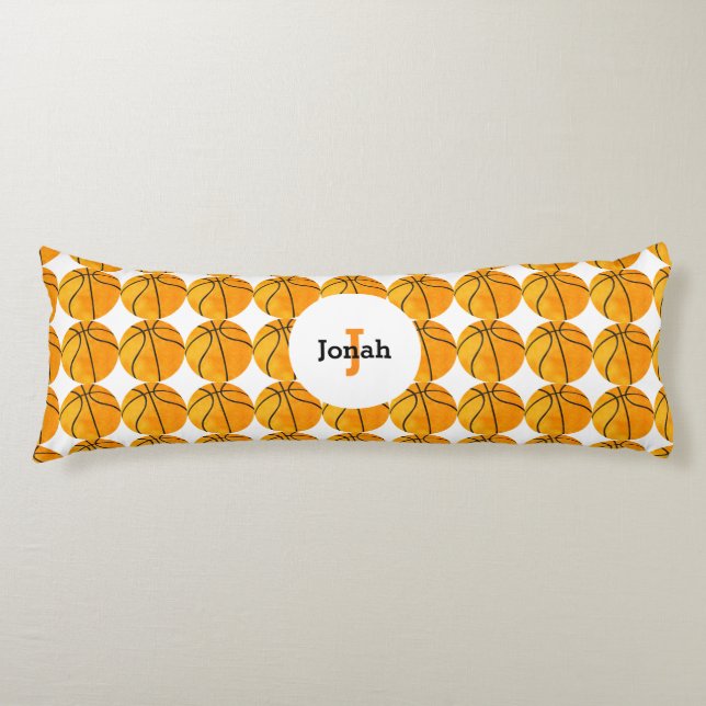 Cojín Diversión personalizada del patrón de baloncesto i (Anverso)