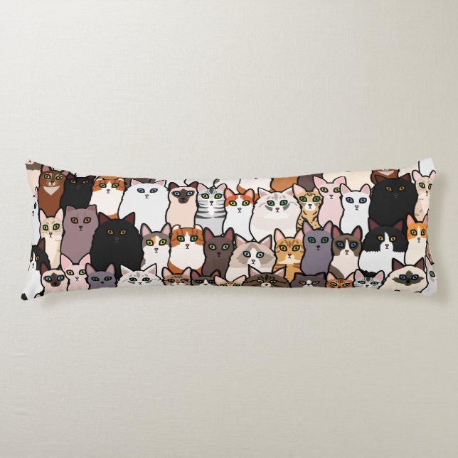 Cojín Divertido Tantos Gatos y Gatitos Collage (Anverso)