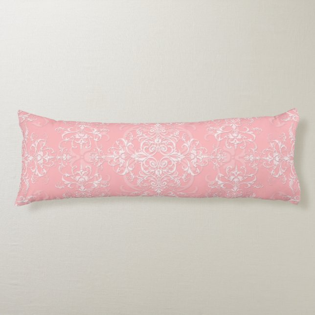 Cojín Doble Damask Rosa Princesa Pálida (Anverso)