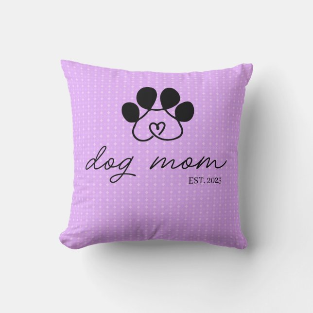 Cojín dog mom customizable lilac (Anverso)
