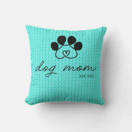 Cojín dog mom customizable mint green