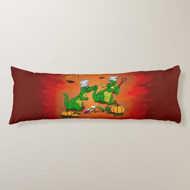 Cojín Dragones - ¡Feliz Halloween! Hoy cocinaré (Anverso)