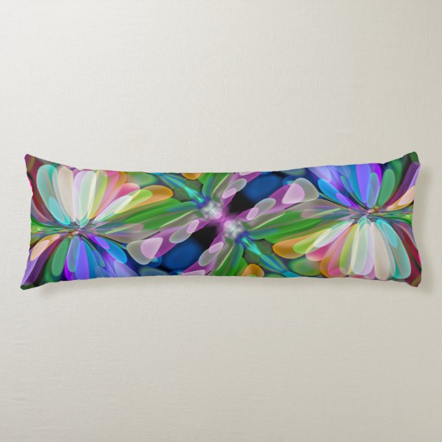 Cojín Dragonfly Wildflower Garden Abstract Floral (Anverso)