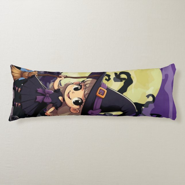 Cojín Dulce Bruja de Halloween de Anime (Anverso)