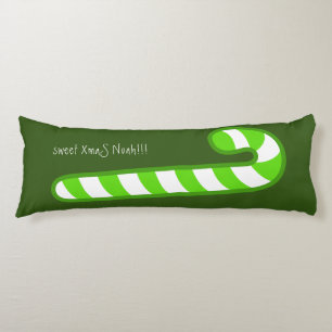 Cojín dulce XmaS Guay Green Candy Cane 1color de vuelta 
