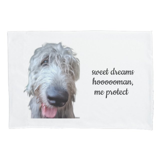 Cojín Dulces Sueños Hoooooman Funda de Almohada de Lobo  (Anverso)