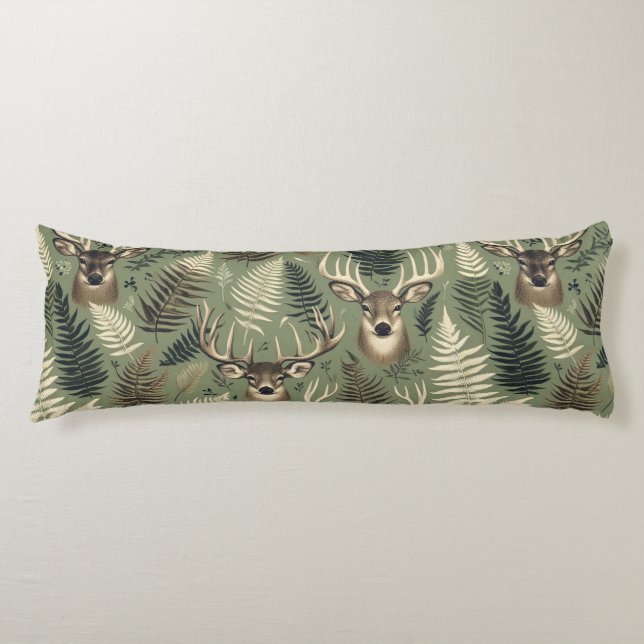 Cojín Earthy Deer Antlers & Ferns (Anverso)