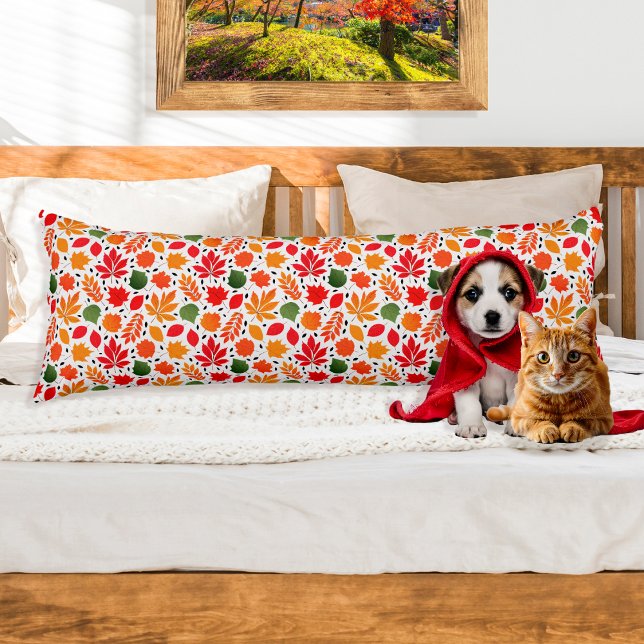 Cojín El otoño vibrante deja un patrón multicolor (Vibrant Autumn Leaves Multi-Colored Pattern Body Pillow)