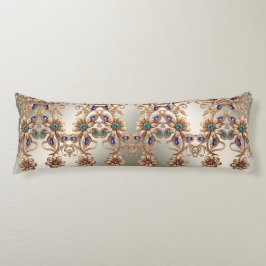 Cojín Elegant Gold Jewel Flowers Body Pillow