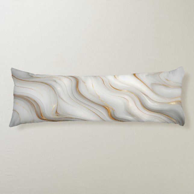 Cojín Elegant White Gray Gold Marble Pattern Design  (Anverso)