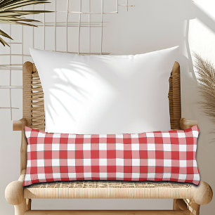 Cojín Elegante campiña de picnic blanco rojo tachado