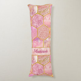 Cojín Elegante faux Purpurina rosa geométrico