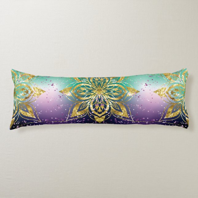 Cojín Elegante fiesta verde rosa violeta Estrellas de co (Anverso)